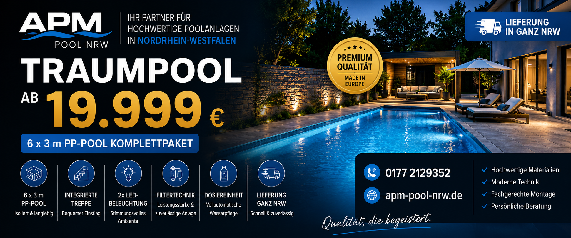 APM Pool NRW – 6 x 3 m PP-Pool ab 19.999 Euro